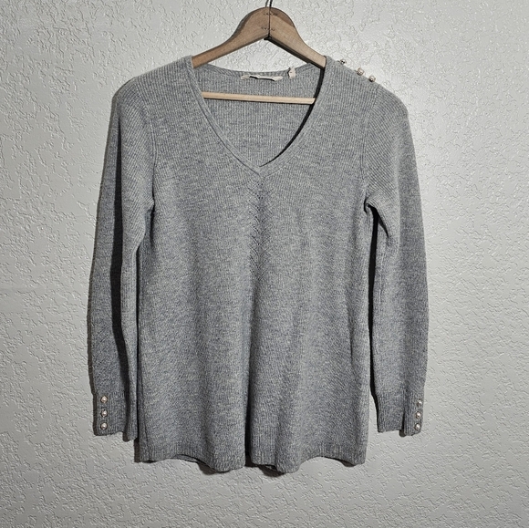 Soft Surroundings Anton Gray Wool/Alpaca Sweater - Picture 1 of 4